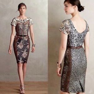 NWT Anthropologie Byron Lars Brocade Sheath Dress